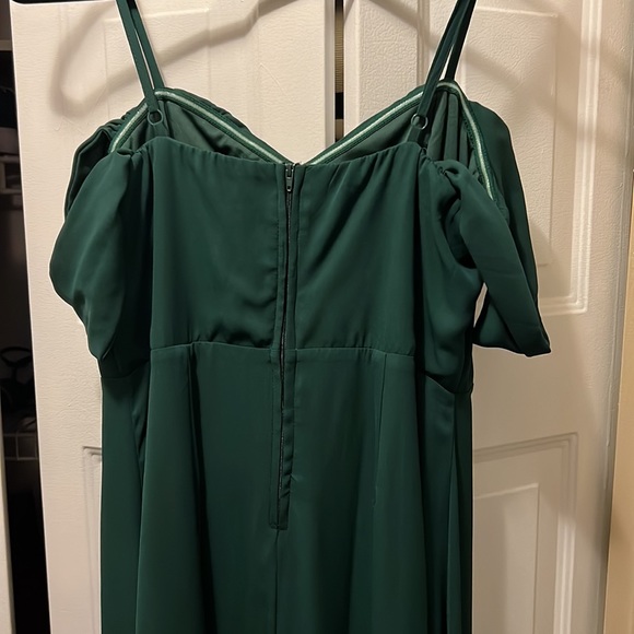 Windsor size L green cold shoulder chiffon dress - Picture 4 of 4